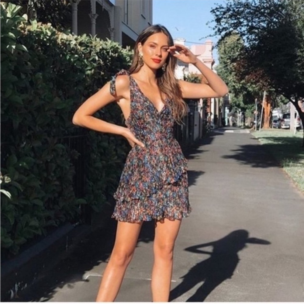La Maison Talulah Burning Desire tiered mini dress